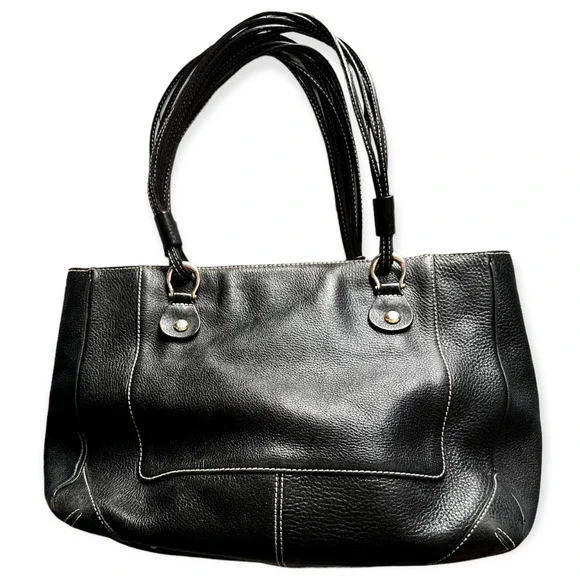 Kate Spade New York Black Pebbled Multi-Strand Handle Leather Shoulder Bag, Tote - Picture 2 of 12